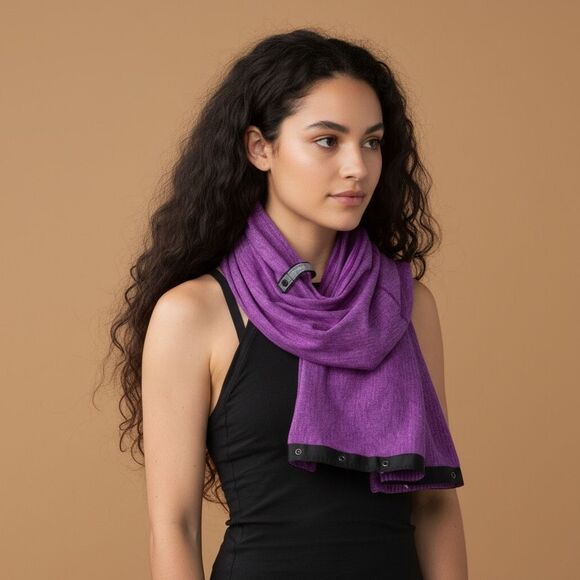 Lululemon Vinyasa Scarf Heathered Purple / Black Snap Wrap | One Size - Picture 1 of 6